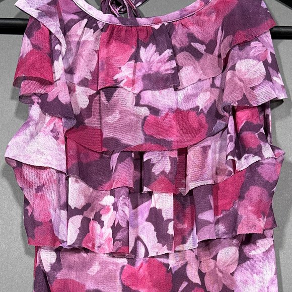Sweet Pea Sleeveless Top Purple Tones Ruffle Size S - Picture 6 of 15